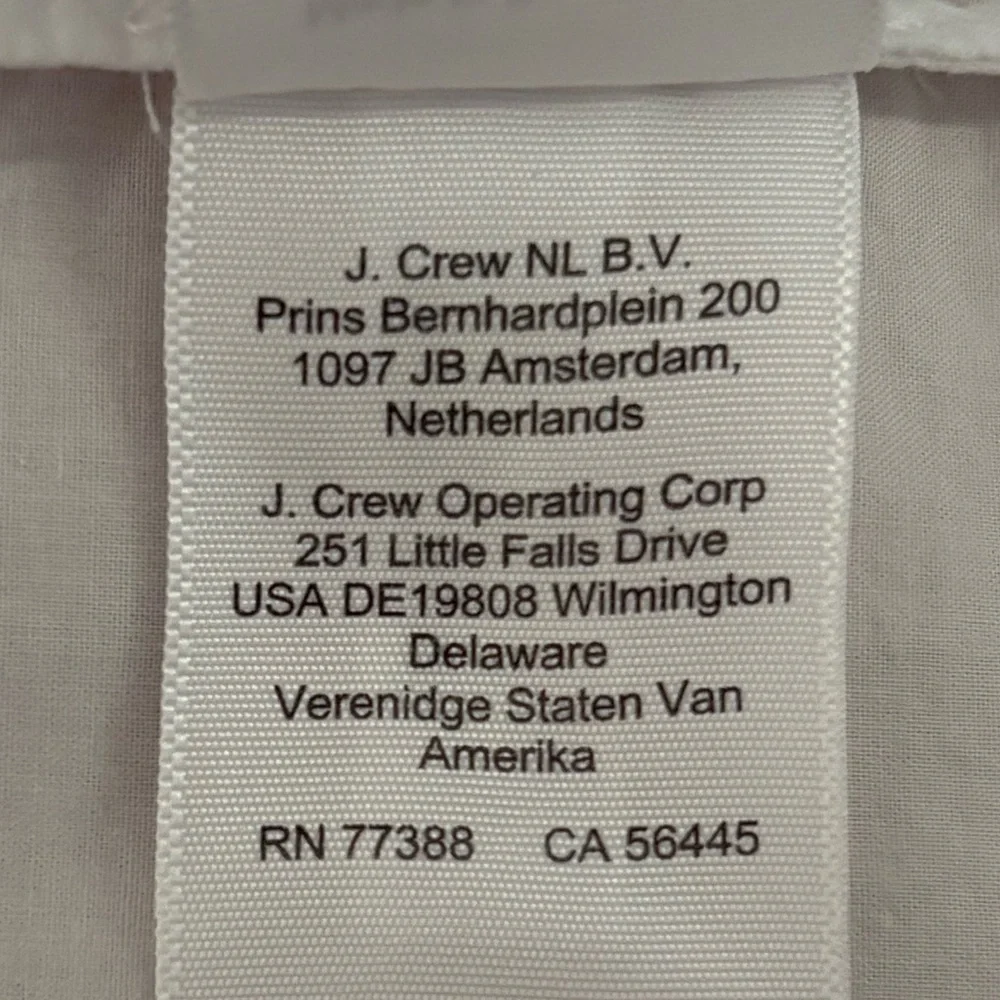 J Crew white nightshirt black trim cotton size S long sleeve button down front